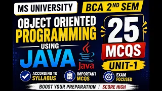 Object Oriented Programming using JAVA 25 MCQs OOPs Java BJ Scholars