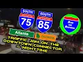 I-75 SOUTH I-85 SOUTH in Atlanta GA Traffic jam on the Downtown Connector Nighttime