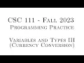 C Programming Practice Fall 2023 - 1 03