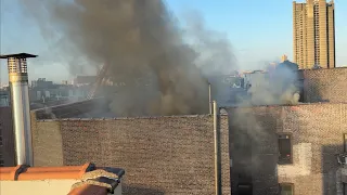 FDNY BOX 4929 FDNY BATTLING 4TH ALARM FIRE ON DEKALB AVENUE IN NORWOOD BRONX NEW YORK CITY