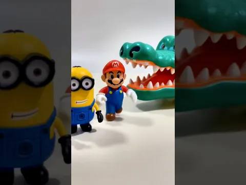 Mario startled by a dinosaur #toys #mario #dinosaur #shorts