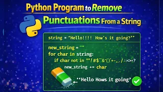 Python Program to Remove Punctuations From a String Hindi Python Programming Examples ckd
