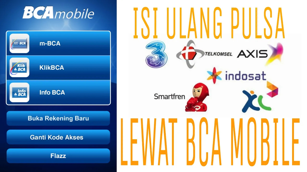 cara beli pulsa lewat m banking bca