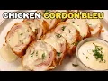 Chicken Cordon Bleu Recipe with White Sauce No Oven No Toothpick