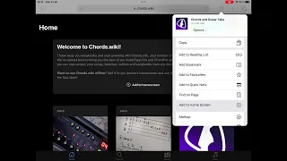 Add chords wiki to your iPad homescreen