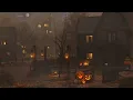 Halloween Spooky Ambience - Haunted Houses Village Rainy Halloween