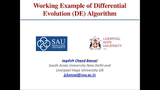 Working Example of Differential Evolution DE Algorithm
