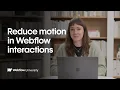How to respect reduced motion in Webflow - Webflow tutorial