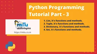 Python Programming Tutorial Part 3 Data Structures List Tuple Set Dictionary