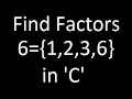 C Programming Tutorials Factors finding program in C by Saurabh Bhargava