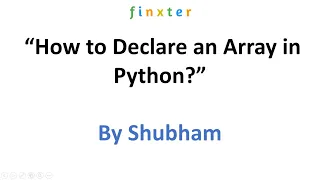 How to declare an array in Python