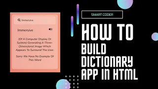 How To Make A Dictionary App By HTML and Javascript With Source Code Smarty Coder