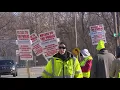 IBEW Local 8 members picket outside former Rossford Lanes bowling alley