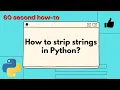 How to strip a string in Python Remove trailing or leading characters