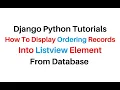 Listview Django Example Ordering Data From MySQL Database