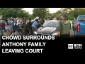 Crowd surrounds Anthony family as they try to leave Collin County court