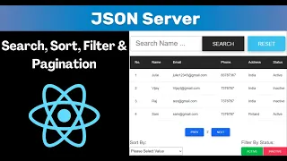 Implement Search Sort Filter Pagination using JSON Server in React