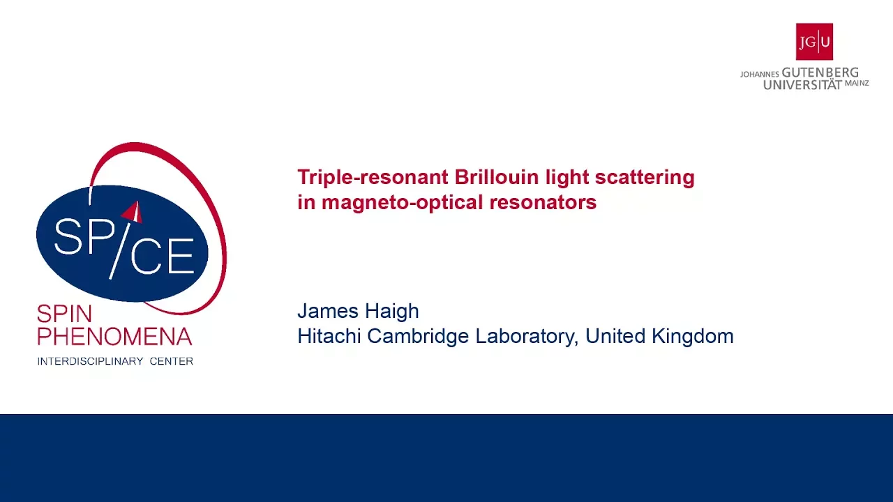 Talks - Young Research Leaders - James Haigh, Hitachi Cambridge Laboratory, United Kingdom