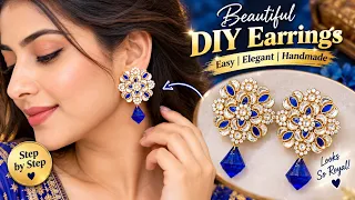 Beautiful Blue & Gold DIY Earrings | Elegant Handmade Jewelry Making Tutorial