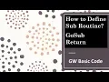 Sub Routine GoSub Return Statement GW BASIC Programming Tutorials