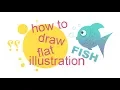 how to draw a fish - flat illustration