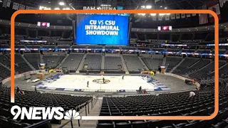 Ball Arena conversion crews switches out floors in time-lapse