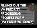 Filling Out the VA Priority Processing Request Form