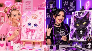 🎨💖 PINK STYLE VS RUMI HUNTRIX! Yaratıcı Sanat & Çizim Meydan Okuması | 123 GO!