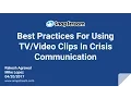 Webinar Best Practices For Using TV Clips In Crisis Communication