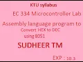 8051 Program to convert Hex to Decimal
