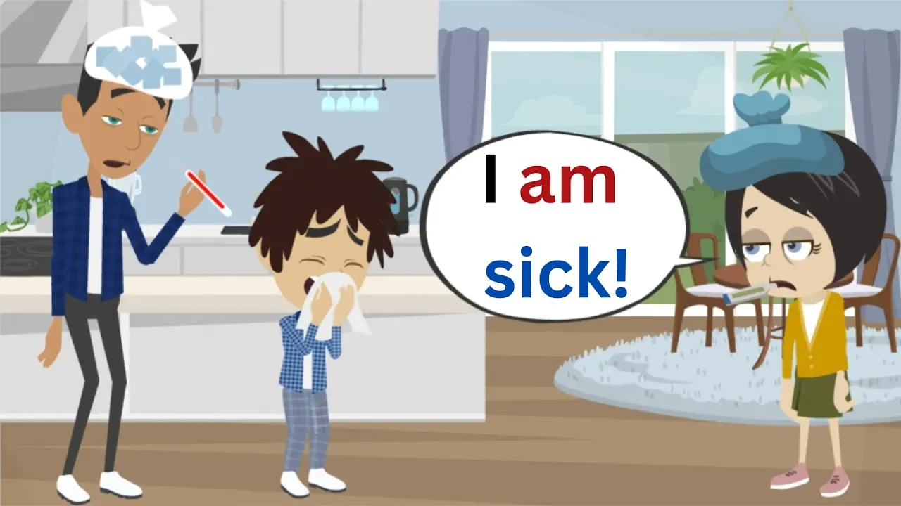Outline Video Lisa has the FLU ... | Basic English conversation | Learn English | Like English