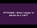 PYTHON What does u mean in a list