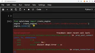 How SQLALchemy engine throughs error on engine connect