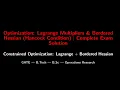 Optimization Lagrange Multipliers Bordered Hessian Hancock Condition Complete Exam Solution