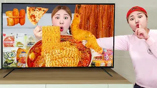 Mukbang Fire Spicy Noodle Tteokbokki 하이유의 TV속 편의점 음식 먹방 Convenience Store food | HIU 하이유