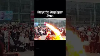 Rengoku Cosplayer Using Flame Breathing Rengoku Cosplayer Demonslayer Reallife 