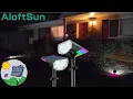 AloftSun 2 In 1 Solar Outdoor Lights Cool RGB Solar Lights