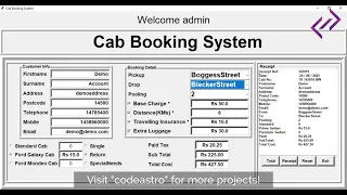 Cab Booking System in Python with Source Code - CodeAstro