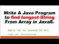How to find the longest String in an array of Strings