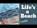 Beachy Crochet Square using the Long Wave Stitch Seaside Crochet Pattern Wavy Crochet Stitch