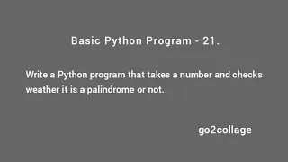 EP 21 Language Python Basic Program I go2collage