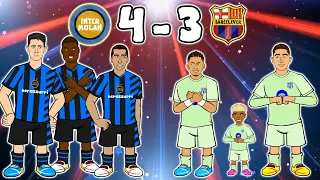 إنتر ميلان يصل إلى النهائي إنتر ميلان 4 3 برشلونة ملخص أهداف دوري الابطال 