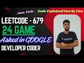 24 Game LeetCode 679 Google Backtracking Java Code Developer Code