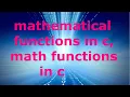 mathematical functions in c math functions in c