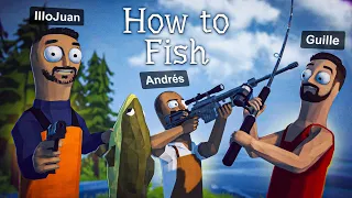 SIMULADOR DE PESCA ESTADOUNIDENSE 🎣  - How to Fish ft. Andrés y Guille #1