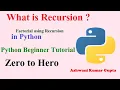 Python beginners tutorial in Hindi Urdu What is Recursion with factorial of a number in Python