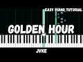 Download Lagu JVKE - Golden Hour (Easy Piano Tutorial)