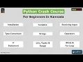 Python Crash Course For Beginners in Kannada Learn Python Quickly