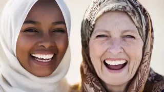 mature women kisses young muslim women at festival passionate lesbian story