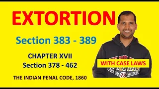 extortion offences against property section 383 to 389 the indian penal code 1860